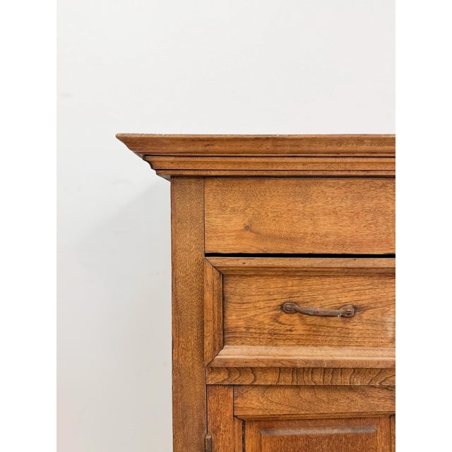 Wood Antique Pedestal Primitive Rustic Provincial European Wood Display Stand For Sale - Image 7 of 13