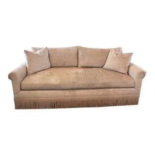 Custom Made Sofa in Oyster Vintage Chenille For Sale