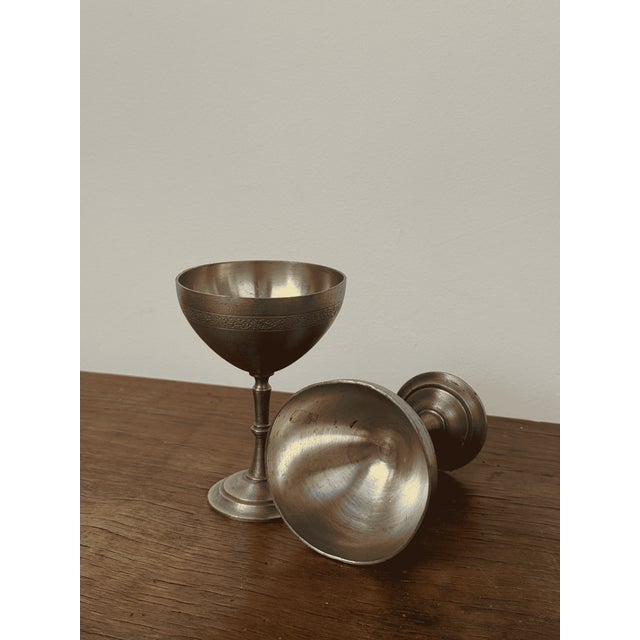 Handcrafted Pewter Goblets by Svenskt Tenn, Set of 2 For Sale - Image 4 of 8