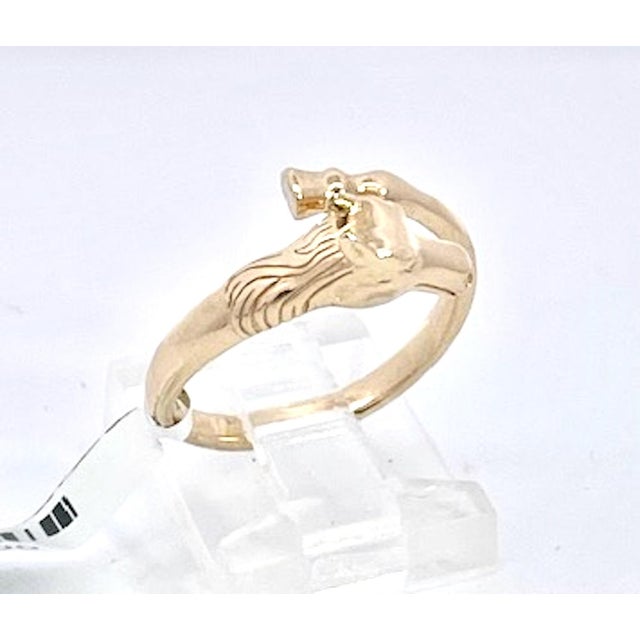 Contemporary 14k Yellow Gold Horse Ring Doves by Doron Paloma Size 6.75 For Sale - Image 3 of 10