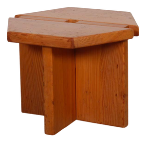 Vintage Pine Stool attributed to René Martin, 1960s