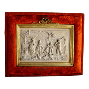 French 19 Century Limestone Bas Relief Frame