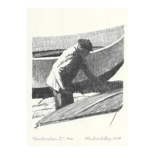 1978 Harry Buckley Boatworker Lithograph