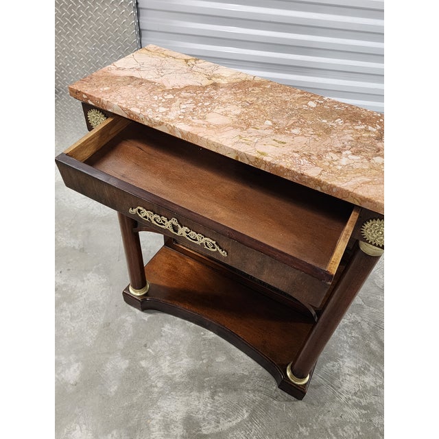 Antique Empire Style Console Table With Marble Top For Sale - Image 11 of 12
