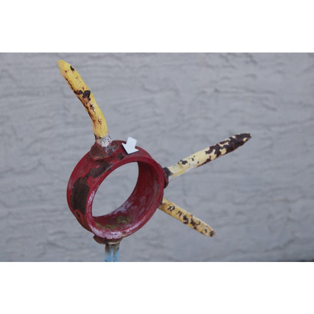 Industrial Metal Rooster Sculpture Garden Statue For Sale - Image 17 of 18