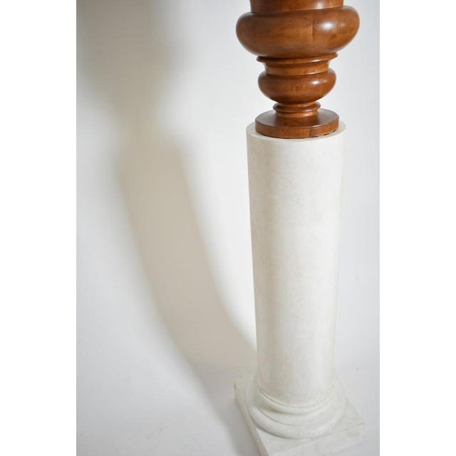 Plaster Columns and Wooden Lamps Vases, Set of 2 For Sale - Image 5 of 6