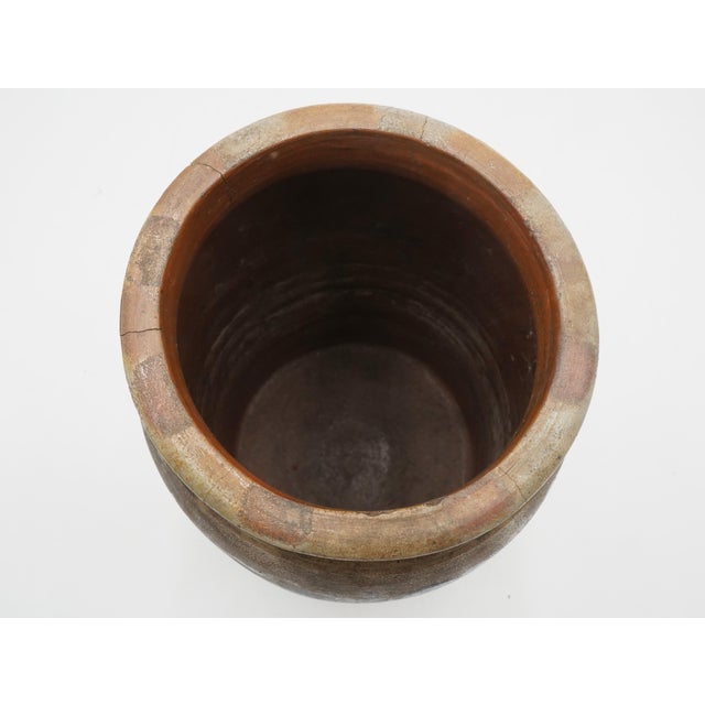 Antique Blue Stoneware Crock Urn Salt Glazed For Sale - Image 4 of 7