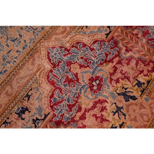 Textile 1990s Shabby Chic Vintage Wool Rug 9.10x13.9 For Sale - Image 7 of 8