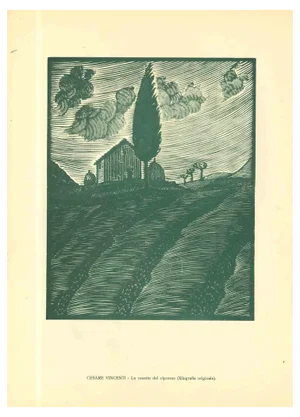 Cesare Vincenti, La Casetta, Woodcut, Early 20th Century