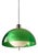 Space Age Green Semi-Sphere Pendant with White Diffuser, 1970s For Sale