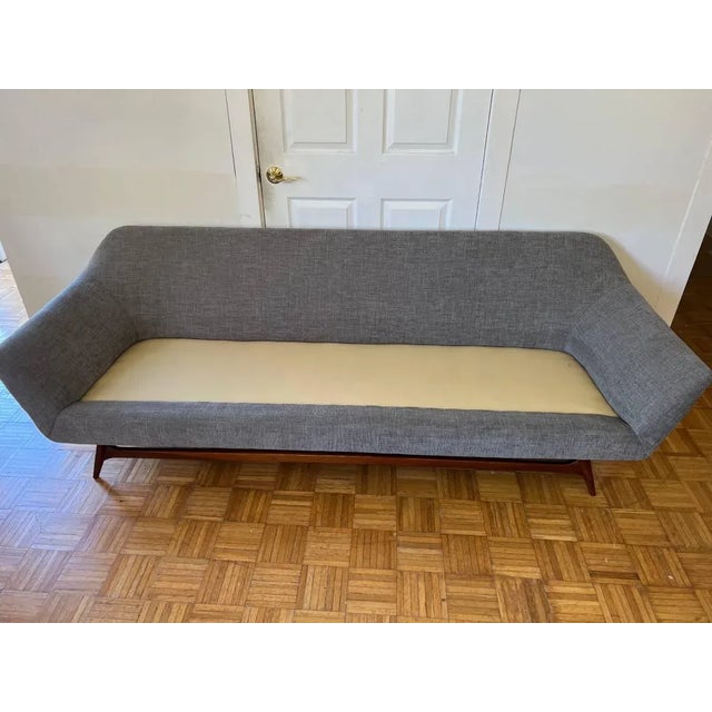 1960s Mid Century Modern Grey Sofa For Sale - Image 9 of 12