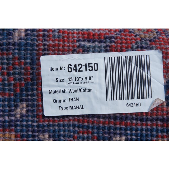 Red Vintage Persian Mahal Wool & Cotton Area Rug For Sale - Image 8 of 10