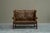 Wood English Tufted Wingback Settee in Patinated Leather, 1900 For Sale - Image 7 of 17