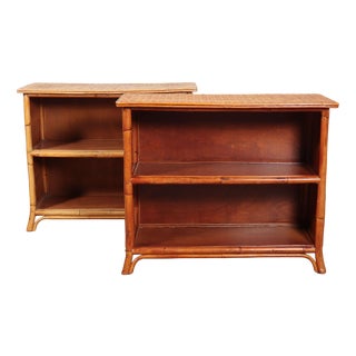 Vintage French Low Bookcases, 1920s, Set of 2 For Sale