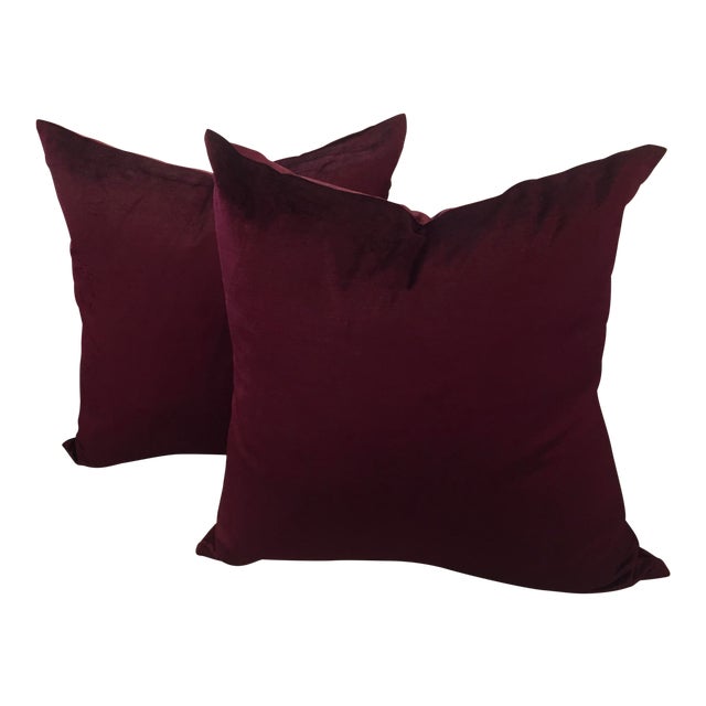 Deep Rich Burgundy Velvet Pillows A Pair Chairish