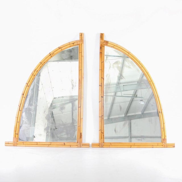 Sails Mirror in Rattan, 1970s For Sale - Image 6 of 6