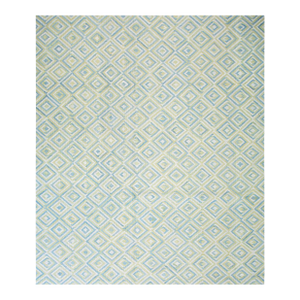 2000s Soft Diamond Modern Contemporary American Rag Rug 8' X 10' Handwoven Cotton Carpet