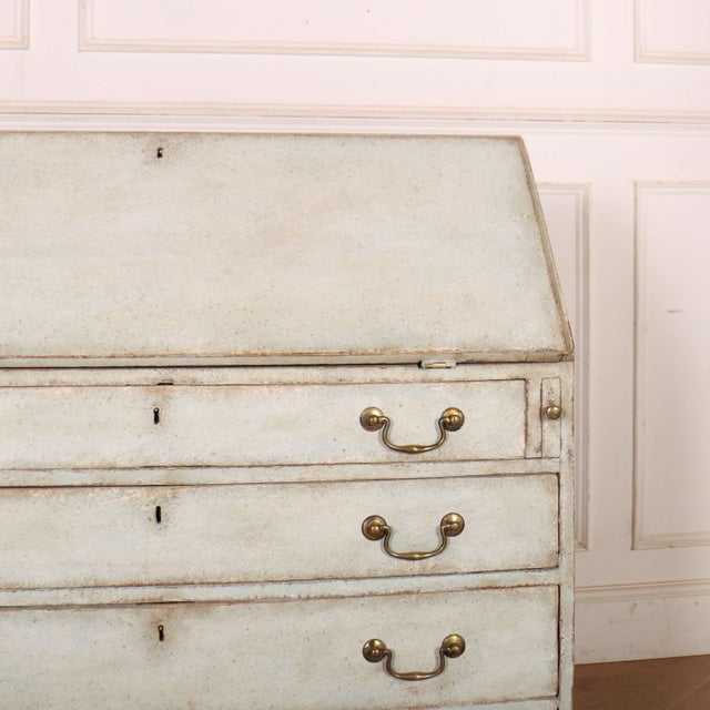 Wood English Painted Oak Bureau For Sale - Image 7 of 12