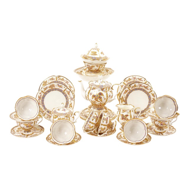 Gilt Gold Russian Lomonosov Porcelain Coffee & Tea Service / by A. Vorobievsky For Sale