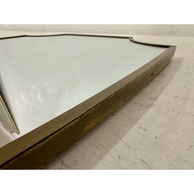 Italian Brass Shield Mirror, 1950s For Sale - Image 4 of 12