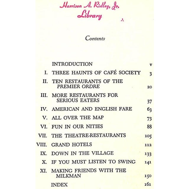 Paper "Dining Wining and Dancing in New York" 1938 Middleton, Scudder For Sale - Image 7 of 12