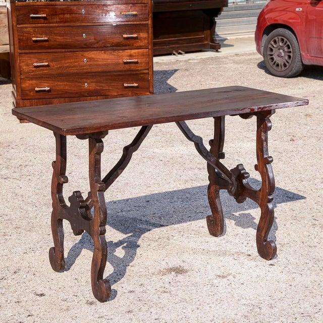 Goat-Shaped Side Table with Lyre-Shaped Feet in Solid Walnut For Sale - Image 16 of 18