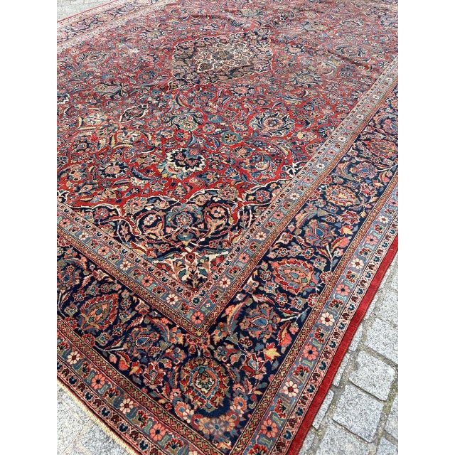 Large Antique Kashan Rug, 1920s For Sale - Image 14 of 18