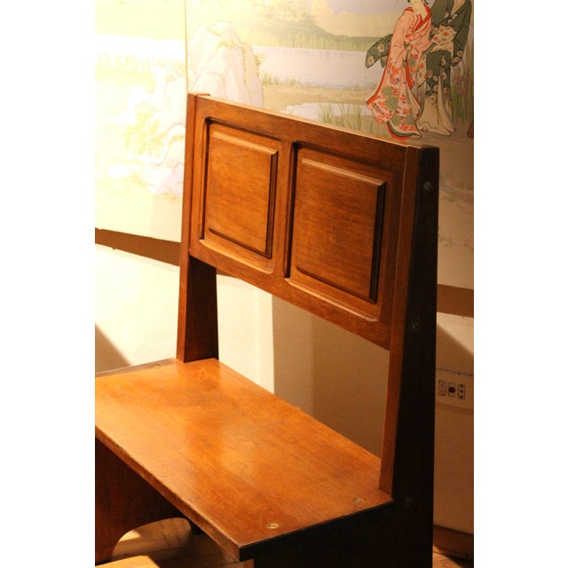 Vintage Italian Modern High Back Bench in Wood, 1950s For Sale - Image 15 of 18