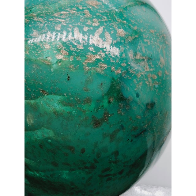 1930s Green Glass Vase Attributed to Fratelli Toso For Sale - Image 10 of 11