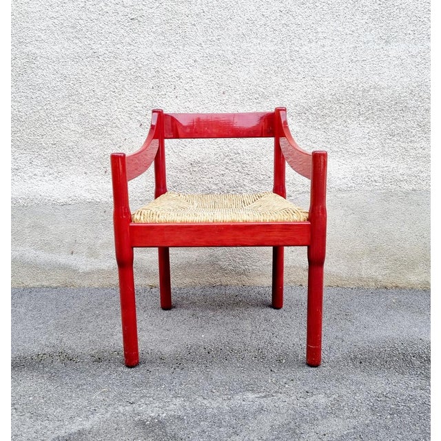 Wood Mid-Century Carimate Armchair by Vico Magistretti for Cassina, Italy, 1960s For Sale - Image 7 of 8
