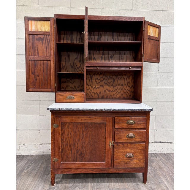 Antique Early 20th Century Hoosier Style Kitchen Cabinet For Sale - Image 4 of 18