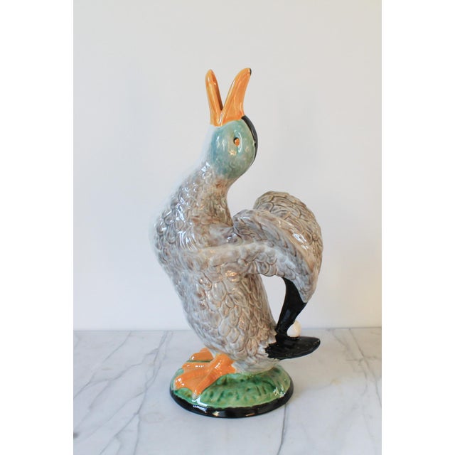Ceramic Vintage Bordallo Pinheiro Mallard Duck Ewer Pitcher For Sale - Image 7 of 11