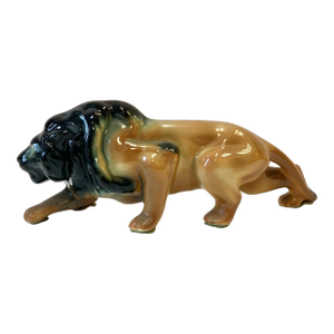 Vintage Mid Century Ceramic Lion Statue