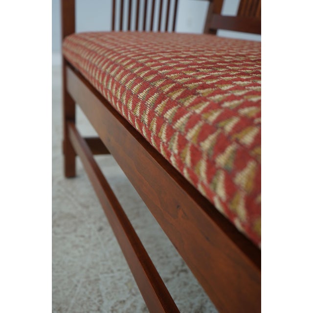 Stickley Mission Cherry Spindle Back Settee For Sale - Image 12 of 18