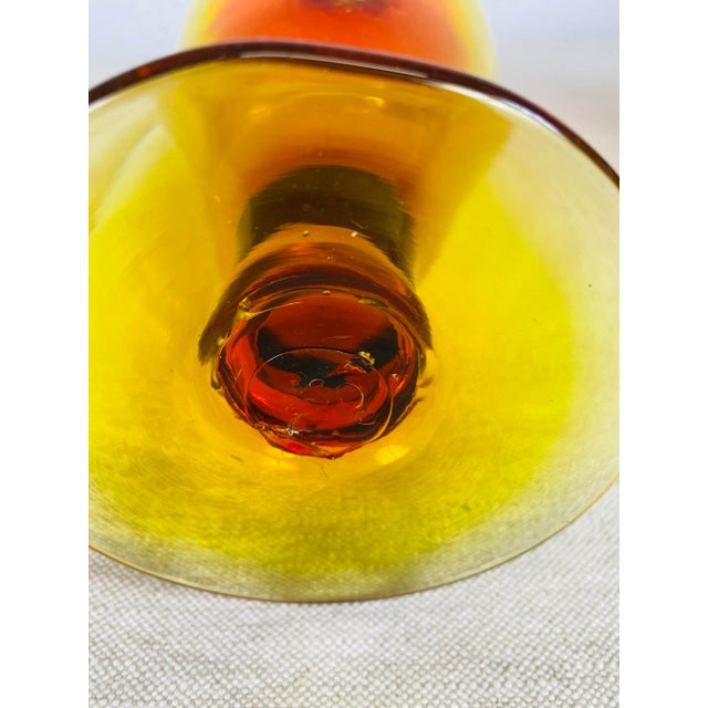 Mid-Century Modern Mid Century Vintage Modern Hand Blown Blenko Amberina Bud Vase by Wayne Husted. For Sale - Image 3 of 9
