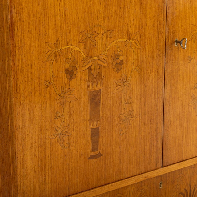 Mid 20th Century Mid 20th Century Swedish Art Deco Birchwood Marquetry Bar Cabinet For Sale - Image 5 of 18