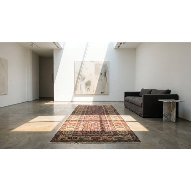 1890s Blue Navy Geometric Antique Caucasian Shirvan Runner Carpet 3'3" X 9'3" Handknotted Wool Rug For Sale - Image 15 of 17