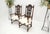 Gothic Pair of Carved Walnut Tall Backs New Upholstery Fireside Arm Side Chairs MINT! For Sale - Image 3 of 13