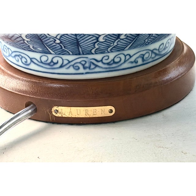 Ceramic Ralph Lauren Blue and White Double Gourd Porcelain Lamp For Sale - Image 7 of 8