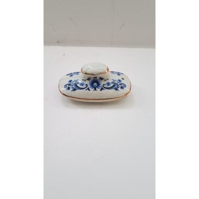 Vintage Arthur Wood Blue & White Hand Painted Porcelain Tea Pot For Sale In Phoenix - Image 6 of 9