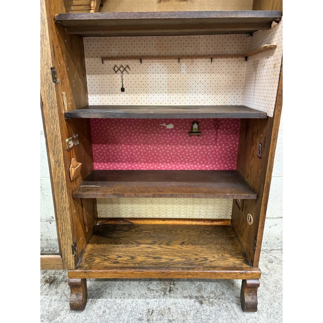 Antique Mission Arts and Crafts Bookcase Bookshelf Cabinet With Adjustable Shelf For Sale - Image 9 of 11