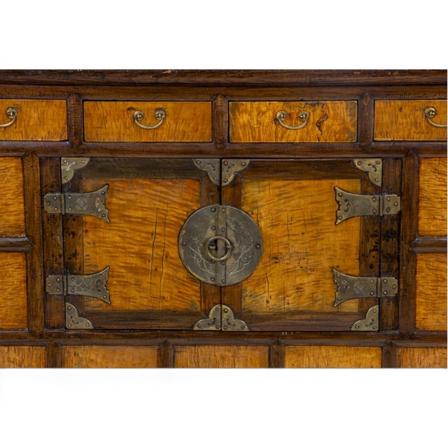 Korean Elmwood Bandaji-Style Cabinet 1935 Brass Hardware – Feinstein Estate Provenance For Sale - Image 4 of 6