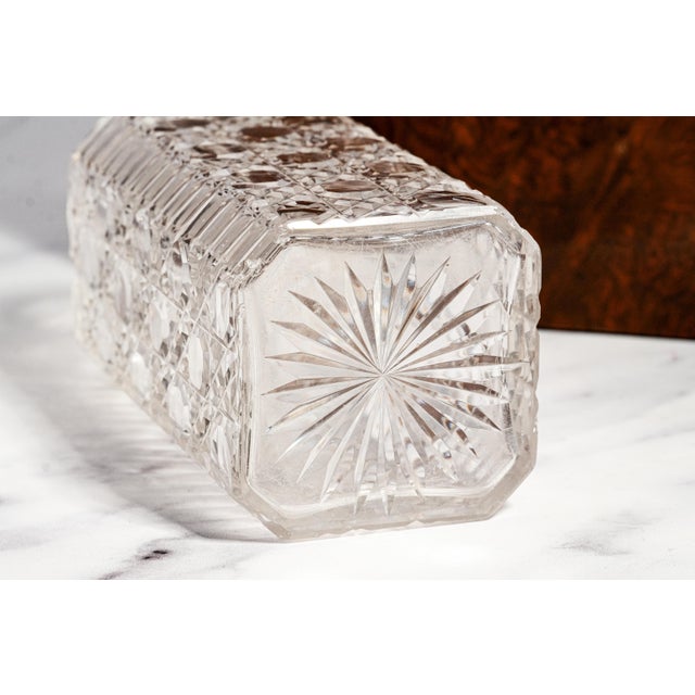 Stunning 19th Century Antique Victorian English Burl Wood 3-Decanter Box With Bramah Lock & Cut Crystal Decanter Luxury Home Decor Barware For Sale - Image 13 of 18