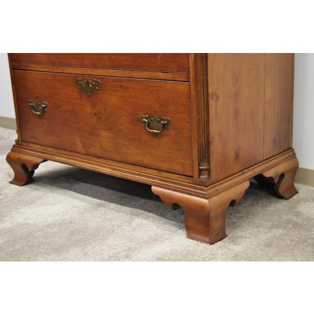 Antique 18th Century Georgian Mahogany Highboy Tall Chest 9 Drawer Dresser For Sale - Image 11 of 12