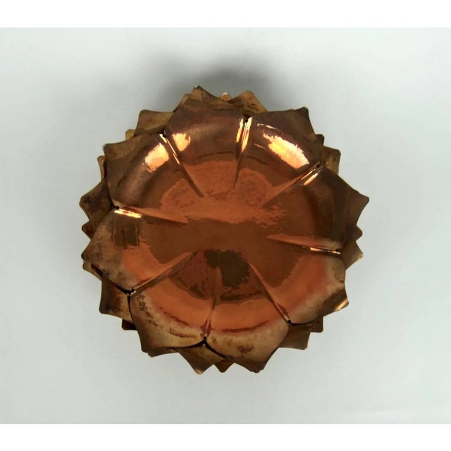 Early 20th Century Marie Zimmermann Arts and Crafts Copper Lotus Form Dishes, Set of 6 For Sale - Image 5 of 11