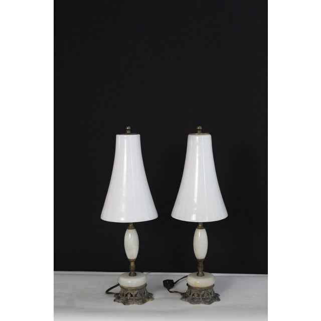Petite Pair of Petite Maison Charles Style Boudoir Lamps For Sale - Image 13 of 15