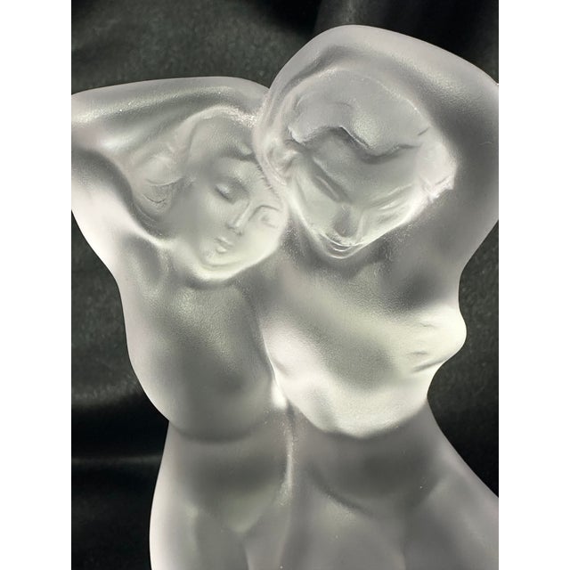 Glass Lalique Le Faune Frosted Crystal Nude Lovers Figurine | Pan & Diane | Marc Lalique | 1960s For Sale - Image 7 of 12