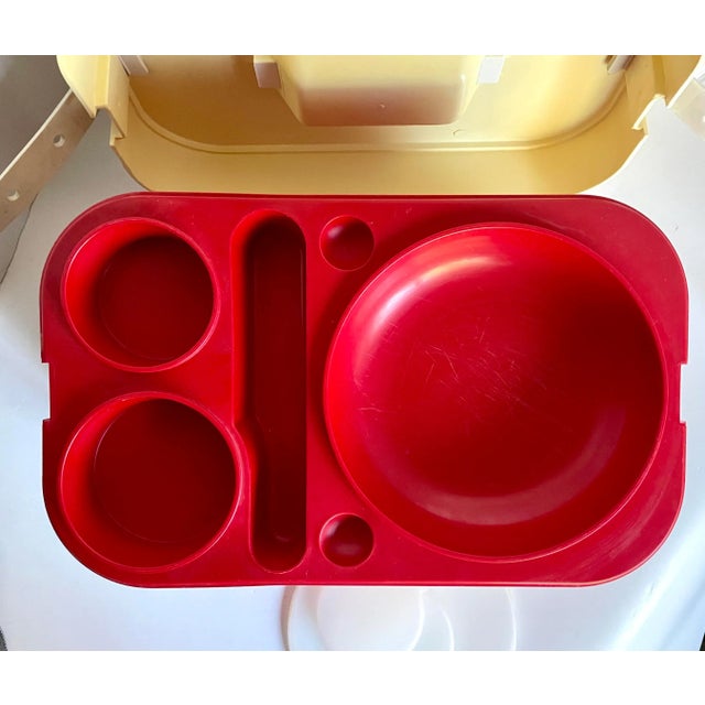 1960's Retro Hampa Red Stacking Plastic Picnic Box for 4 For Sale - Image 10 of 13