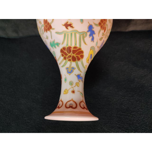 Ceramic Chinese Ceramic Vase,Chenghua Marked Gold Drawing Famille Verte Porcelain Vase Hand Painted Lotus Flowers and Fishes Pattern For Sale - Image 7 of 11