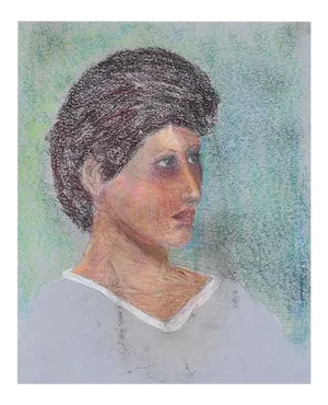 Portrait Painting of a Woman With Brown Hair 18" X 24"